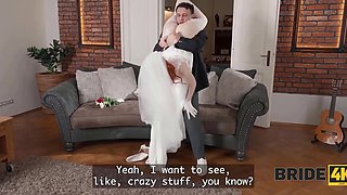 Veil And White Lingerie Wrap A Redhead For A Hard Wedding Fuck