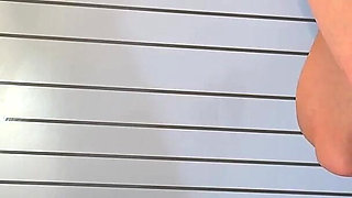 Long Legs Cute Beauty College Girl in a School Uniform Mini Skirt Flashes Pussy and Ass in Black Stockings