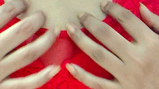 Desi Nice Breasts Red Bra