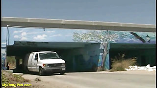 Skinny MILF picket up from beach for bangvan DP