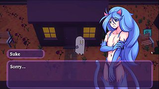 Sex Or Treat Halloween Hentai Game PornPlay Ep.1 the good bunny put a feather duster in her buttocks