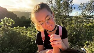 Strangers Join Us for a Public Blowjob