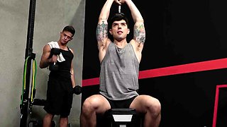 Athletic bottom barebacked in lockerroom