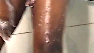 Masturbating Her Pussy in the Bathing Room