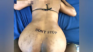 Motivational Tattoo on My Wife Big Ass Don't Stop