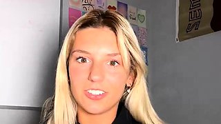Blonde teen Sierras first erotic masturbation video