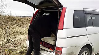 real teen couple fucks on the backseat of their car