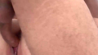 Lissi Kitty, a Blonde Pale Girl Bunny with a Tight Pussy Has an Interracial Threesome with Two Black Men, and Swallows Their Cum