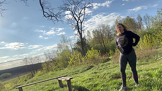 Girl Masturbates in Public in the Mountains Like Lena Polański