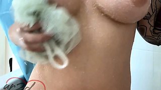 Busty brunette bitch with big boobs