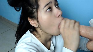 Sloppy Deepthroat ASMR Blowjob Training with Sex Toy