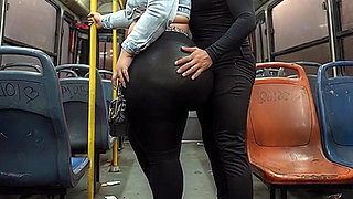 "Masked Guy Grabs BBW's Huge Ass in Public Bus - Risky Tease"