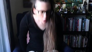 Cute curly brunette solo webcam masturbation