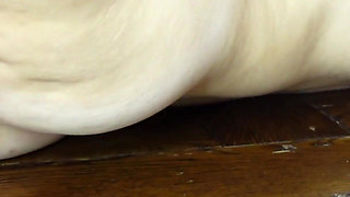 Real Fisting Squirting Orgasm Big Natural Tits Hot Young MILF on Wooden Table