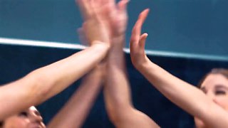 Girlsway - kinky boss Angela White teases workers Abella Danger & Krissy Lynn while on smartphone calls