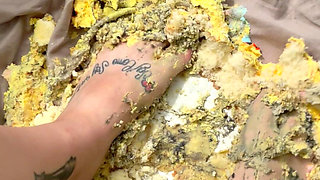 Smashing Cake with My Cute Feet