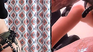 Topless Big Cock Anal Pegging - No Mask