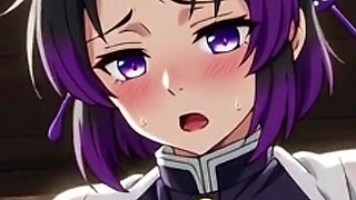 Shinobu, 18 Years Old, Opening Her Hairy Pussy and Squeezing
