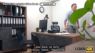 Boss Fucks Manager on Office Desk - Secret Sex with Glasses & Stockings