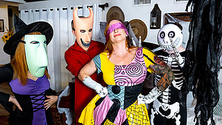 Great Halloween XXX threesome with Sophia Locke and Evie Christian