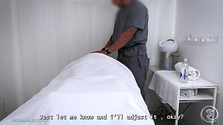 Busty Client Spreads Legs On Massage Table  69, Facesitting, Doggy Style & Facial Tit Cumshot
