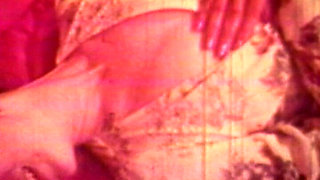 Vintage Red-tinted Lesbian Classic with Retro Bedroom Lovers