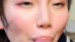 Asian Student Giving Passionate Blowjob and Cum in Mouth - Nicolove