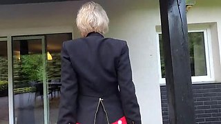 Amateur MILF Wanilianna Golden Shower Pissing On Terrace In Stockings