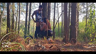 Wife Fucking in the Woods with the Black Big Dick