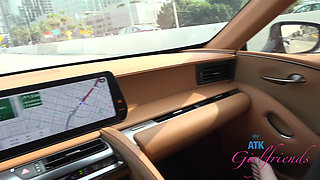 POV Date Night Roadhead with Amateur Cecelia Taylor - She Gives Amazing Blowjob in the Car