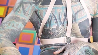 Solo Latex Harness Electro Play - BDSM Kink Session