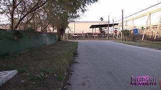 Gorgeous Babe Strips Buck Naked in a Public Park