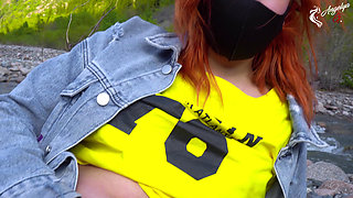 Fucking a redhead beauty in nature