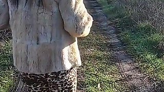 Cheating Wife Goes Fur-coat Shopping with Her Husband's Friend. She Will Suck His Cock Out-door 221