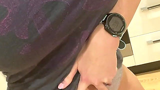 Pee Desperation After a Run, Pissing Into My Thong