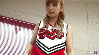 Petite Japanese Teen Cheerleader with small Tits talk to old Young Creampie Fuck by ugly Coach after Lesson