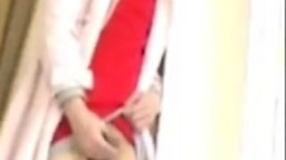Cute Japanese Crossdresser Jacks Off in a Dress