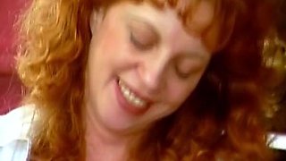Ginger German MILF stuffs her ass and cunt with dildo
