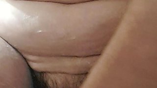 Washing Stepmother's Hairy Pussy