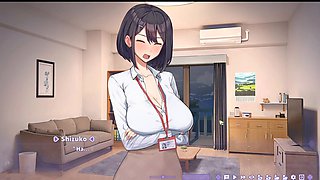 Busty hentai girl Summer Clover gets down with her damsel boss Shizuko in missionary style