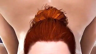 Horny Redhead Office Slut Takes Hard Anal and Swallows Cum From Her Ass