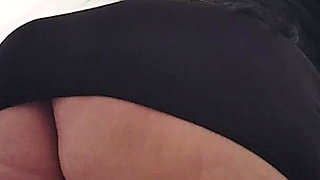 Hot BBW Stepmom, Solo Fans in Slow Motion, in the Kitchen with Dress