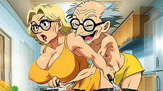 Hentai Granny Gets Double Hot Love for Breakfast