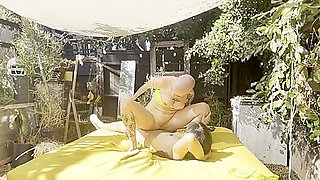 Came On Pepper Daggers Shaved Head After Fucking Her And Licking Her Feet
