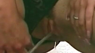 Determined Blonde Peeing Outdoor