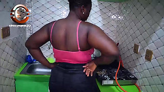 Desi D Ass Got Her Huge Ass Fucked in the Kitchen