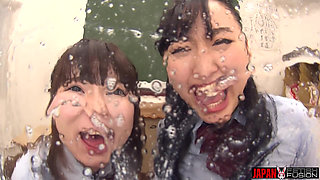 Two Japanese Girls, Mio Shinozaki and Himari Ogawa, Spit on You and Blow Their Bad Breath in Your Face
