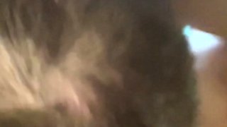Hot brunette amateur MILF rides hubbys cock