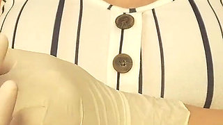 Pregnant Stepsister Masturbates with a Vibrator and Does Camel Toe Pussy in Panties Then Examines Herself in White Medical Latex