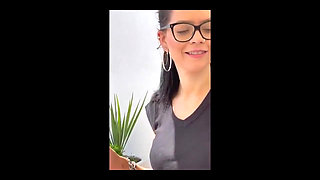 With Me in Restaurant Smoking Cigarette and Bouncing Boobs with Fun